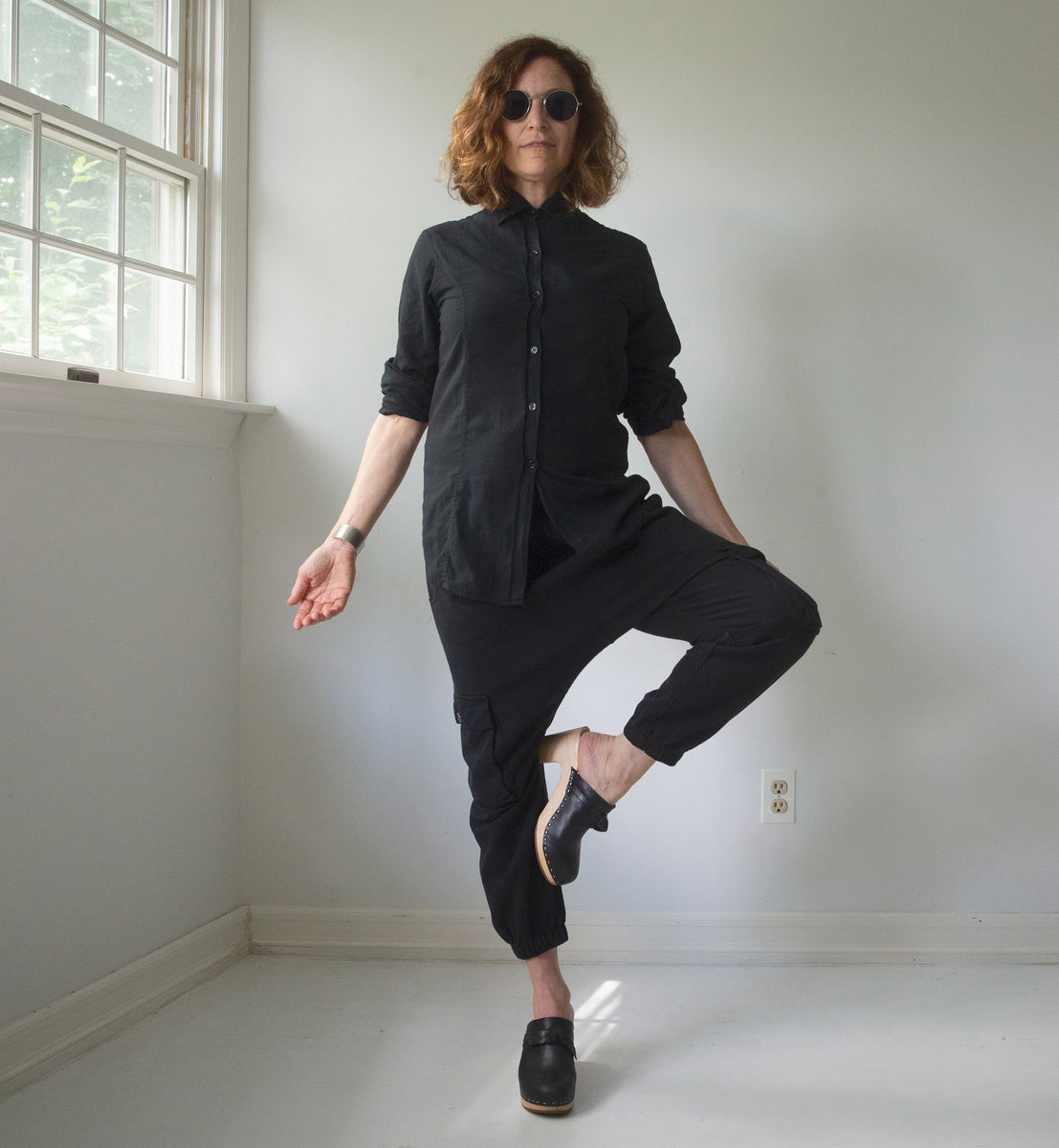 Heather Harlan - Long Shirt in Chambray Typewriter