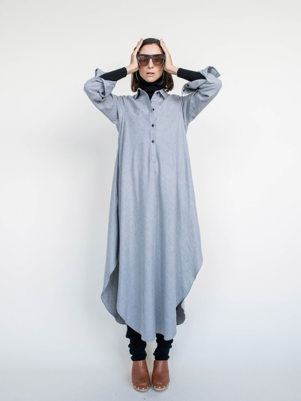 Grey Flannel Shirt/Dress