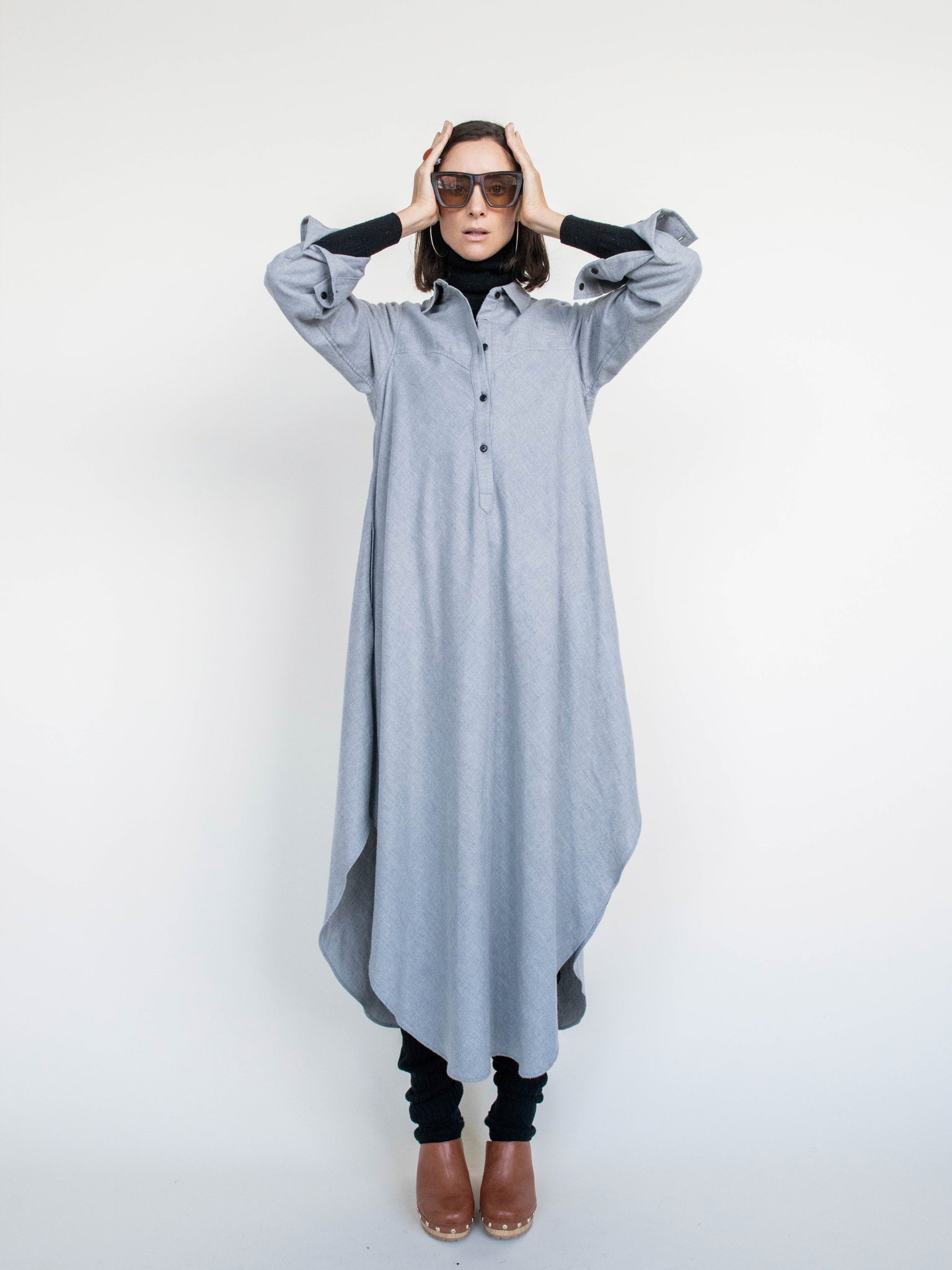 Grey Flannel Shirt/Dress