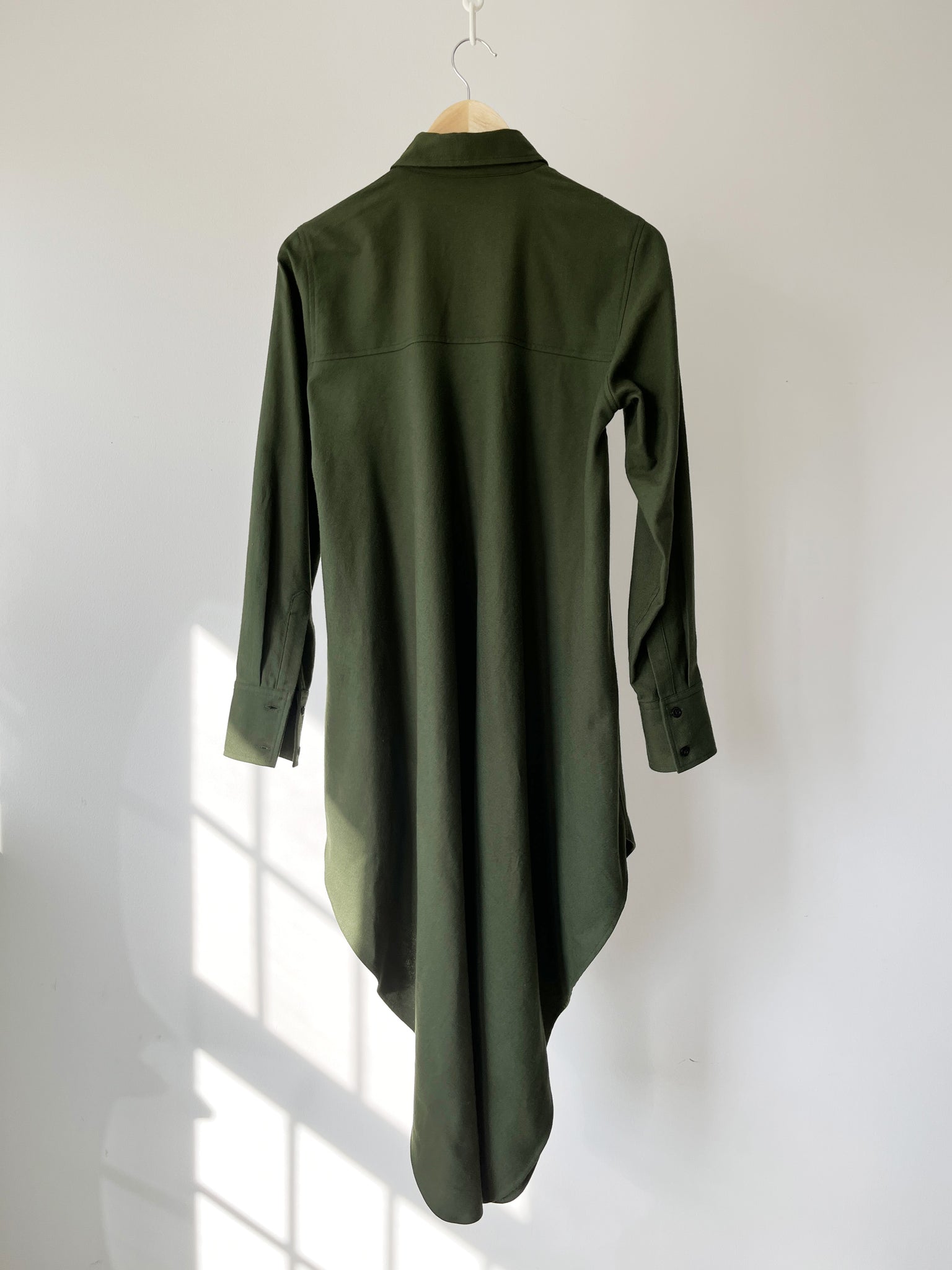 Bias Shirtdress in Brushed Twill