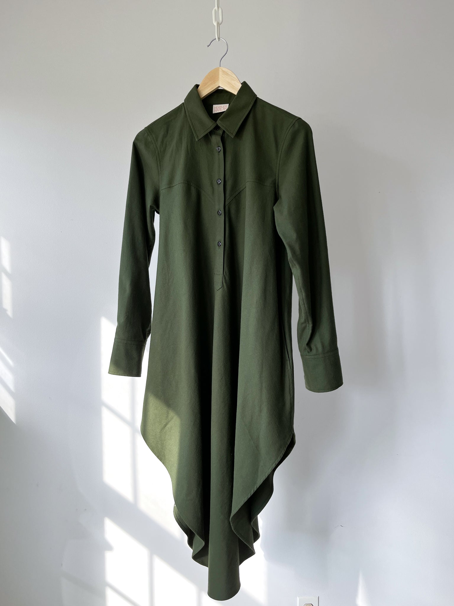 Bias Shirtdress in Brushed Twill