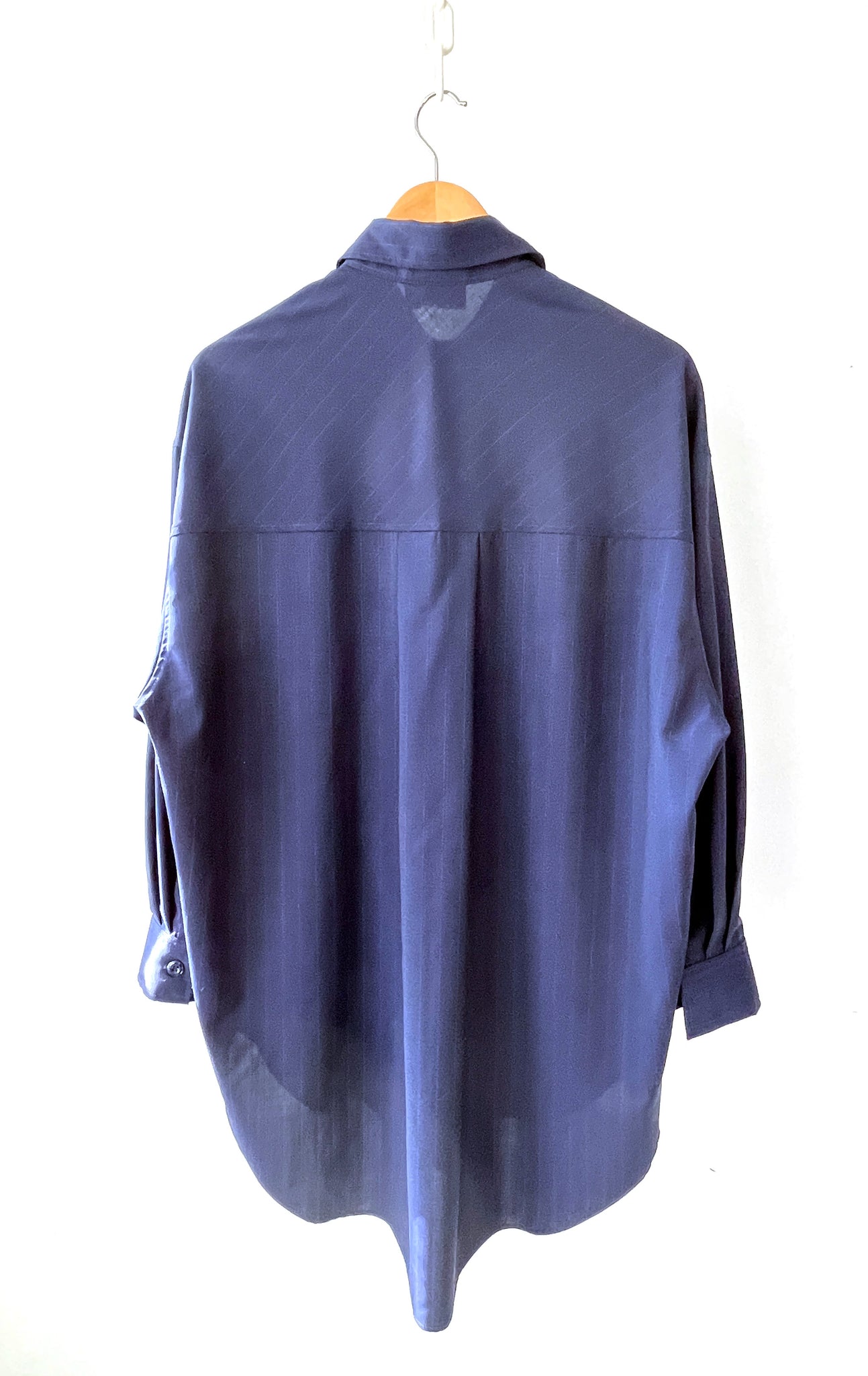 Boyfriend Shirt in Wool Pinstripe