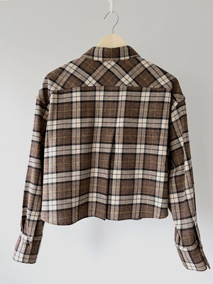 Cropped Flannel in Logger's Plaid
