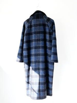 Long Overcoat in Wool Check