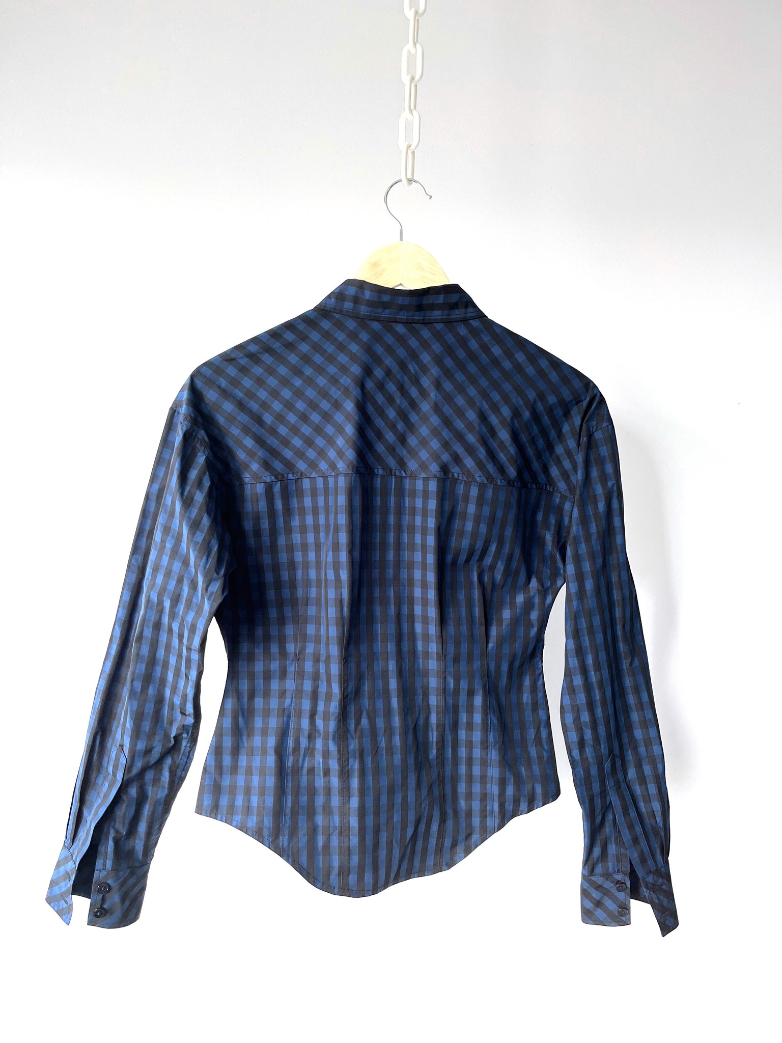 Waisted Shirt in Gingham Taffeta