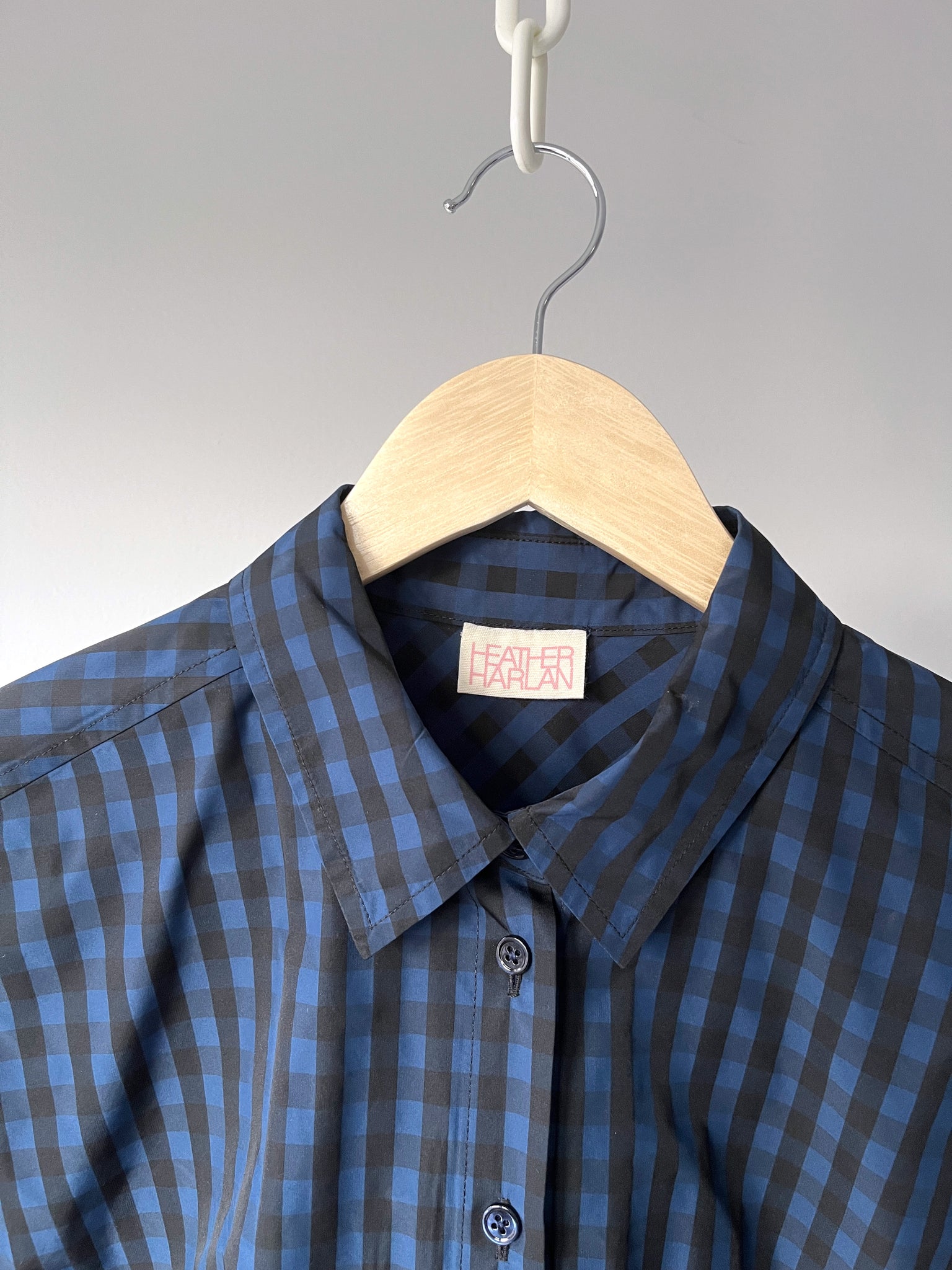 Waisted Shirt in Gingham Taffeta
