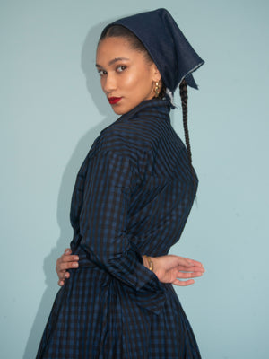 Waisted Shirt in Gingham Taffeta